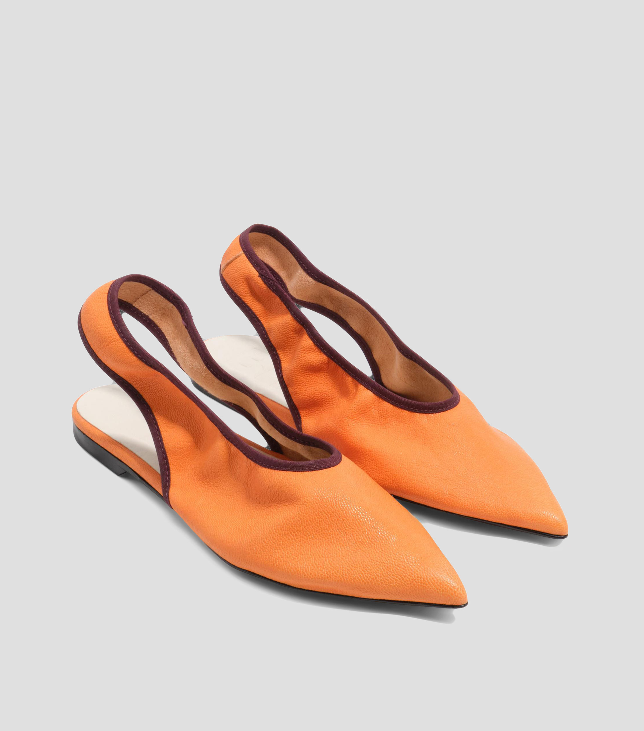Flats en piel liso Mujer
